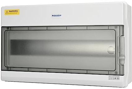 Mollom 18-fach Verteilerkasten mit Sammelschienen und DIN-Schiene | Wasserdicht IP66,mit Vorrichtung für Vorhängeschloss am Miniaturschutzschalter,geeignet für Innen- und Außeneinsatz