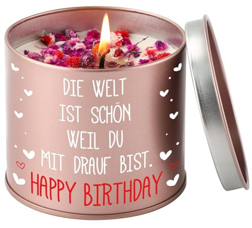 PRSTENLY Geburtstagsgeschenk für Frauen, Kerze aus Metall Geschenke zur Geburt für Frau Freundin Mama Schwester Tochter, Beste Freundin Geburtstag Geschenk