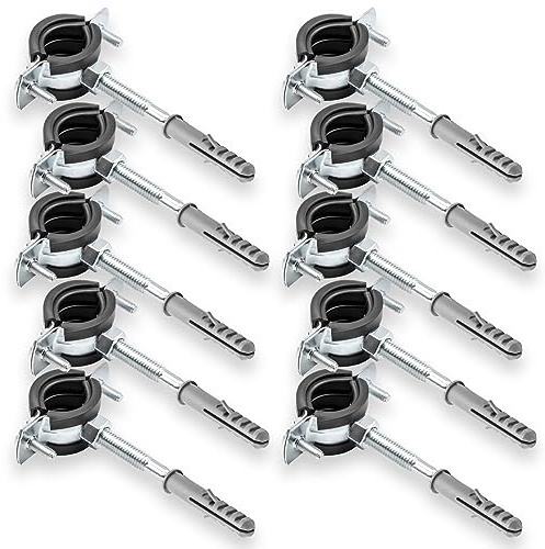 KNM Trade Set 10 Stahlrohrschellen M8 Sanitärbefestigung 3/4 | einfache Montage, Hauseinsatz, Sanitärsystem, vibrationsschutz, platzsparend