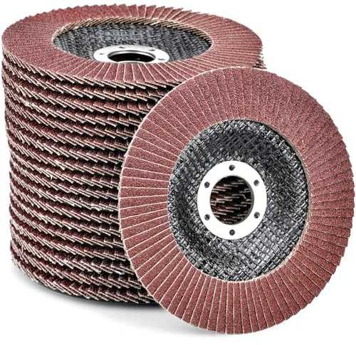 HATANSE 10 Stück Fächerscheiben Ø 125mm x 22 mm Korn 120 Schleifscheiben Schleifmopteller Lamellenscheiben für Winkelschleifer Poliermaschine