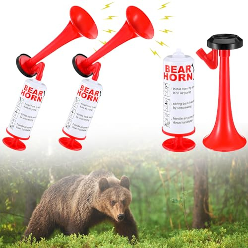 Vertintong Handheld-Bär-Hupe zur Selbstverteidigung, laut, für Sicherheitsgeräuschmacher, 120 dB, bis zu 1,5 km entfernt, tragbare Pumpe, Hupe, Sicherheitsalarm, Bären zum Wandern, Bootfahren,