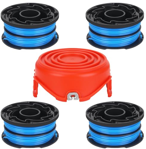 Eyoloty A6441 A6442-XJ Dual Strimmer Spool Replacement for Black+Decker | Compatible with Black+Decker GL650,GL660,GL670,GL5530,GLC1825N, GLC1825LB String Trimmers,1.65mm /12.2m,4 Spool + 4 Spool Cap