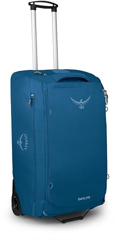 Osprey Daylite 85L Wheeled Collapsible Travel Duffel Bag - Lightweight Rolling Suitcase, Night Shift Blue
