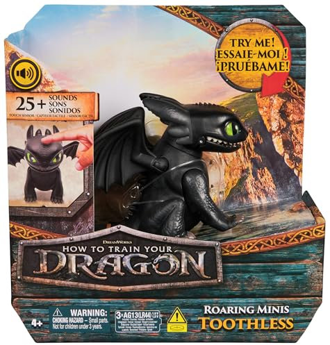 DreamWorks How to Train your Dragon - Mini drago interattivo con effetti sonori, giocattolo per bambini dai 4 anni in su
