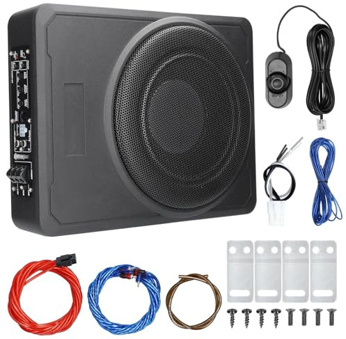 Kavolet Caisson de Basses 10 Pouces 800 W, Boîtier en Alliage D'aluminium, Amplificateur intégré pour Voiture, Camion, Bateau Marin