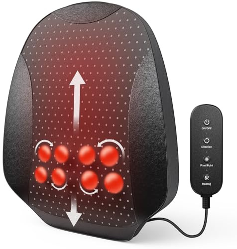 Shiatsu Back Massager with Heat, Massage Cushion with Automatic Movement Massage Head for Full Back Deep Massage, Chair Massager for Home and Office Chair Use, Gift for Mom/Dad/Husband/Wife