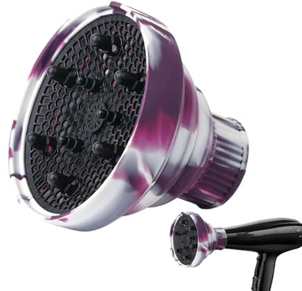 Foldable Hair Dryer Diffuser,Silicone Hair Diffuser Adjustable Hair Dryer Diffuser - Heat Resistant Diffuser Attachment Professional Hair Dryer Accessories for Wavy Hair