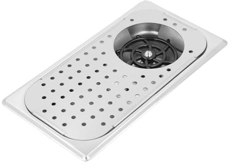 Enjuagadora de Tazas, Bandeja de Drenaje y Goteo Limpieza Automática Eficiente Enjuagadora de Jarras de Acero Inoxidable Multiusos Empotrada para Hotel Cafetería Restaurante (BLACK) (Acero inoxidable)