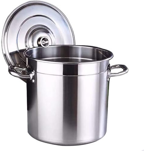 Marmite/ustensile de Cuisine Lavable au Lave-Vaisselle, Grande marmite à écrevisses et Fruits de mer avec Panier-Filtre et Couvercle en Acier Inoxydable pour Soupe, Bouillon et Bouillon, 45