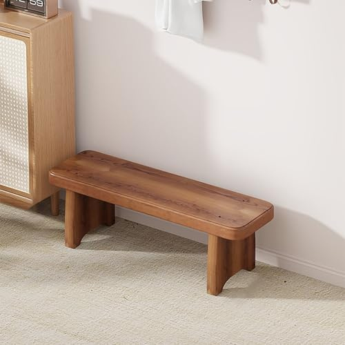 BAYTEWJX Panca da Tavolo da Pranzo,Sgabello in Legno per Interni,Panchina da Pranzo a 2 Posti,per Camera da Letto Cucina Soggiorno.(60x20x15cm)