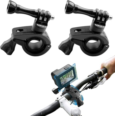 JEYORZY 2 pcs Action Kamera Halterung, Fahrrad/Motorrad Clip Lenkerhalterung, drehbare Fahrrad Handyhalterung, für GoPro Serie Action Kameras, Schwarz