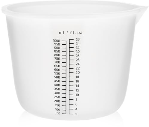 Luxeu Tazas de Silicona para Resina, 1 Piezas 1000ml Medidor Silicona Resina Epoxi con Escala Precisa, para Bricolaje Hecho a Mano, Laboratorio