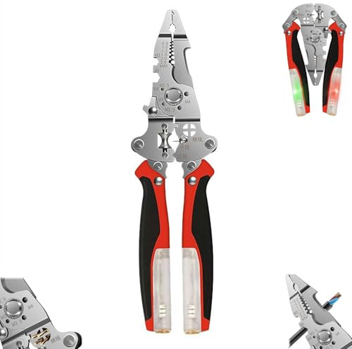 18 in 1 klappbarer Draht Stripper, 2025 neue multifunktionale Draht Crimper Stripper mit Spannungsprüfer Draht Crimper, tragbare Schneidzangen für Draht Schneiden Stripping Crimping Reparaturwerkzeug