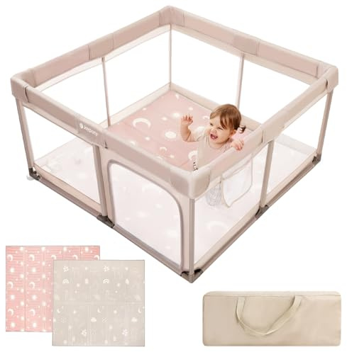 Joypony Baby Playpen with Mat, 127 x 127 cm Toddler Play Yard