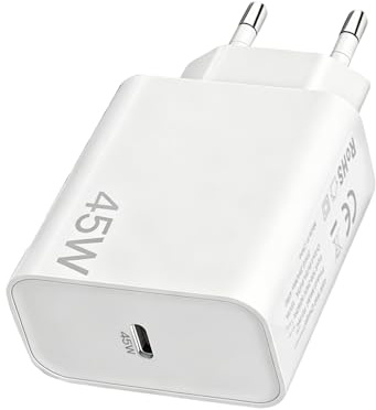 45W Cargador Carga Rapida para Samsung S26 Ultra/S25 Plus/S24 FE/S23 A57 5G/A56 A55 A54 A17 A27 A37 A36 A26 A16 A35 A25 A15 A34 A53 A33 Z Fold 6 7 USB Tipo C Carga Cabezal Enchufe Adaptador Corrient