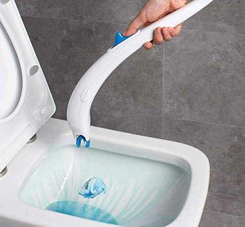 Wuyue Hua - Escobilla de baño desechable con detergente (12 cabezales de recambio para desinfectante), plástico, azul, Toilet brush suit