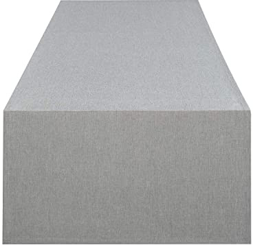 Tischläufer Wien Home - Tischdecke Fleckschutz Leinenoptik - 40x140 cm grau | Wasserabweisende Gartentischdecke – die strapazierfähige und pflegeleichte Decke für drinnen & draußen