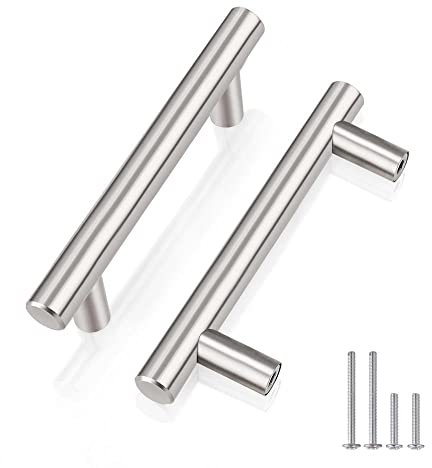 Probrico 5 Stück Küchengriffe Edelstahl Gebürstet, Möbelgriffe Silber 76mm