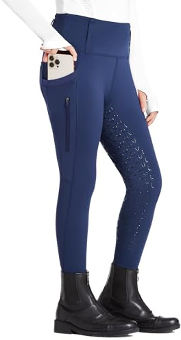 FitsT4 Sports Pantaloni da Equitazione per Bambine Leggings da Equitazione Rivestimento Completo in Silicone Pantaloni da Equitazione a Vita Alta
