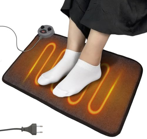 SGZIOO Tapis Chauffant Pieds, 50 X 30cm, Chauffage Rapide en 30s, Coussin Chauffant Pieds avec 5 Réglages de TempéRature et 7 Réglages de Minuterie, Coussin Chauffant Pieds pour La Maison et Le Bureau