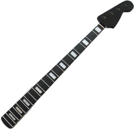 Schwarzes Bassgitarren-Halsstück, 20. Bund, Ahorn-Palisander-Griffbrett-Inlay, Ersatzteile