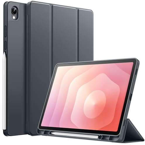 JETech Funda para Samsung Galaxy Tab S11, Gris | Protección TPU Suave, Soporte S Pen, Soporte Tríptico, Activación/Reposo Automático, Carcasa Ligero Antigolpes