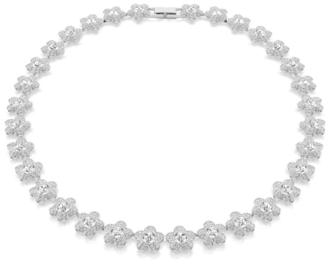 Swarovski x Ariana Grande Collana, Taglio Round, Fiore, Bianca, Placcato rodio