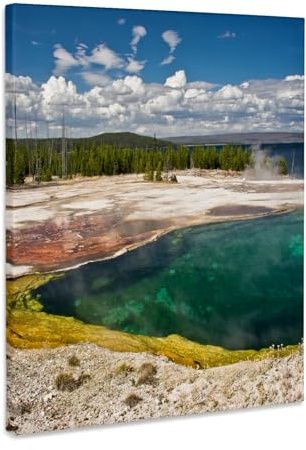 3dRose Abyss Pool, West Thumb Geyser Basin, Yellowstone National Park, WY Museum Grade Canvas Wrap 16x20