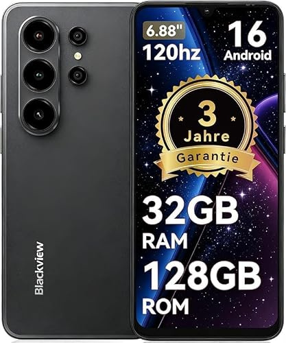 Blackview Wave 10 Smartphone Ohne Vertrag, Android 16 Handy,6,88 120Hz, 32GB+128GB/2TB, 32MP+13MP 5000mAh,4G Dual SIM Smartphones Günstig Neu,WiFi/GPS/3,5mm/FM/3 Jahre Garantie