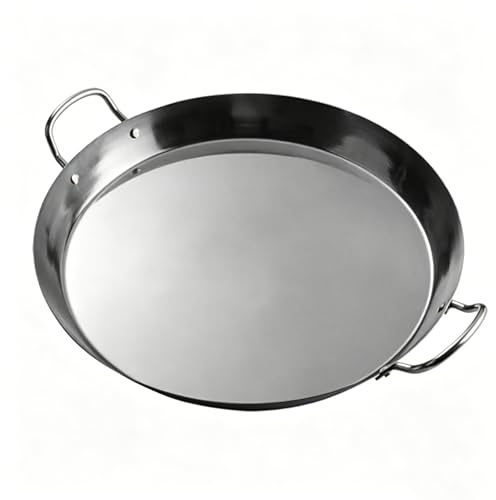 36 cm kommersiell paellapanna i stål – obelagd non-stick med nitade handtag – perfekt för matlagning i hem och reurant, omeletter, risottos och mer