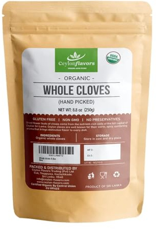 Organic premium hand picked whole cloves 250g (8.8 oz)