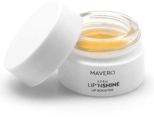 MAVERO LIP'NSHINE - Lippen Booster & Lippenpflege trockene Lippen, Lip Plumper extreme Volumen, Lip Booster mit Mandelöl, Shea Butter, Bienenwachs & Capsaicin, Lippenbalsam
