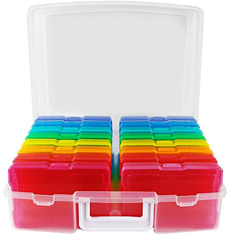 novelinks Photo Case 4 x 6 Photo Box Storage - 16 Inner Photo Keeper Photo Organizer Cases Photos Storage Containers Box for Photos (Multi-Colored)