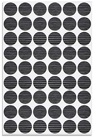 sourcing map 1 Sheet/54Pcs Screw Hole Cover Stickers, 21mm Dia PVC Self Adhesive Covers Caps Dustproof for Wood Furniture Cabinet Shelf Wardrobe, Textured Dark Gray