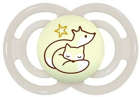 MAM Perfect Schnuller für Babys ab 6 Monaten, Neutral glänzend, 1 Stück | Leuchtet im Dunkeln, extra dünner, flexibler, flacher und symmetrischer Sauger aus Skin Soft Silicone, leicht anzunehmen