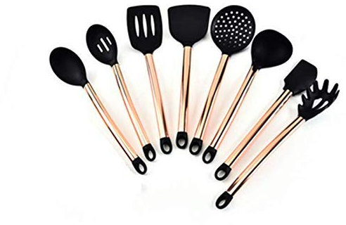 Kochutensilien-Set, verkupferter Griff, Silikon, Antihaftbeschichtung 8-piece set without storage bucket kupfer