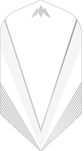 Mission Darts Shades Dart-Flights | schlanke Form | robustes 100 Mikron V-Design, 1 Set mit 3 Flights, weiß (F3055)