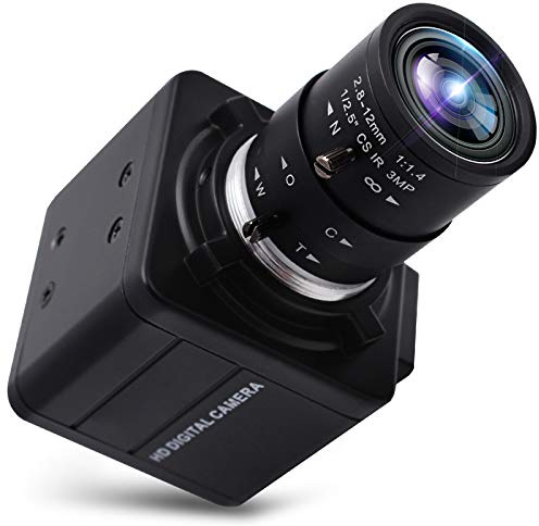 SVPRO Cámara USB con zoom de 2,8 a 12 mm, cámara web CMOS OV2710, alta velocidad de fotogramas 100 fps USB con cámara Full HD 1080P Mini cámara compatible con UVC para ordenador portátilescritorio,