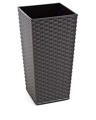 Gordanluk Tall planter rattan plant pot Designed Flowerpot with plant riser extra large plant pots indoor plant pots outdoor flower pot (Grey, 25 x 46.5 cm)