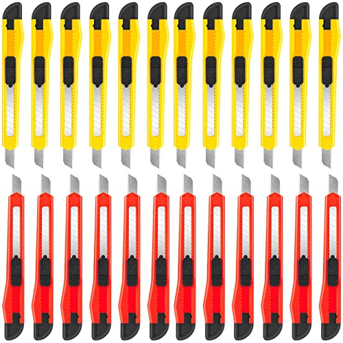 Artcut Taglierino, 24 Taglierino Professionale Cutter, Cutter Lama 9mm, Taglierino Retrattile, Compatto, Espandibile Per Ufficio Pesante, Casa, Artigianato, Hobby