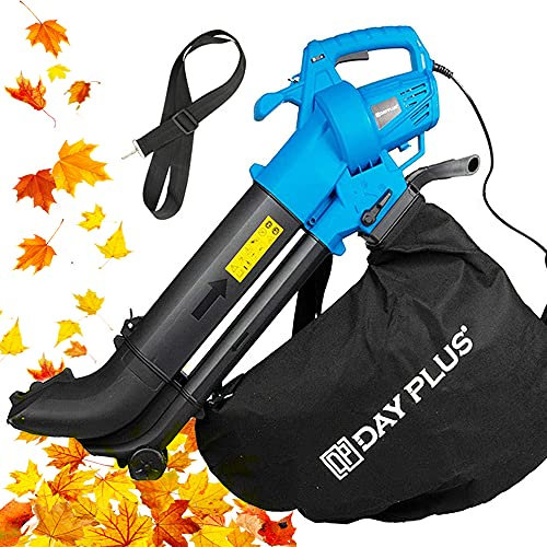 Leaf Blower Vacuum & Shredder Mulcher, Electric 3 in 1 Garden Vac w/35L Capacity Collection Bag & Wheels, Variable Speed, Telescopic Chute, 10:1 Shredding Ratio, 10m Cable, 3500W