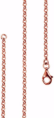 Lijoh Erbskette rose vergoldet 925 Silber Damen Kette 2,2 mm LJ1012-0 | Silberkette ohne Anhänger Rolo-Kette aus 925er Sterlingsilber Länge 42 cm - 90 cm Rosegold Halskette