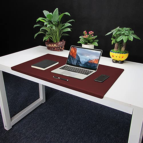 Premium PU Leder Büro Schreibtischunterlage Schutz – Weiche Schreibunterlage für Zuhause Büro – Erweitertes Mauspad Matte Tastatur Matte extra große Schreibunterlage mit Kantenschutz – 120 x 60 cm,