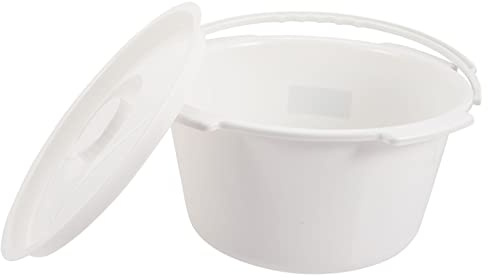 Cabilock Silla Orinal para Personas Mayores Tapa, Cubo de Plástico PP Resistente y Portátil, Adecuado para Uso en Hospital y Cama