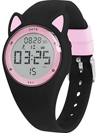 Bigmeda Montre Enfant Numérique Enfant avec Chronomètre, Eclairage, Alarme, Date, Podomètres Marche, Surveillance du Sommeil Montre pour Enfants Sport pour 10 Ans Fille Garçon