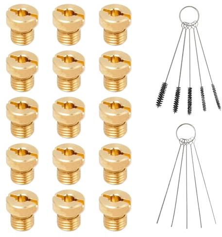 UTMACH 15 Piezas Chicles Carburador de Moto M6 con 5 Agujas de Limpieza,5 Cepillo de Nylon Boquilla Principal de Carburador Kit de Surtidores de Carburador M6 60-130 para Motocicletas