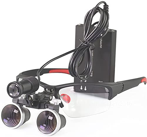 Dentist Lupenbrille Mit Licht Werkzeuge Fachmann Betrieb Binokular Lupen Surgical Brillenlupe Für Zahnarzt Kopf Montiert Loupes Optisches Glas Verwendung Der Kosmetischen Chir(Size:3.5X,Color:Schwarz)
