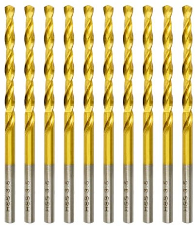 Punta da trapano in titanio HSS Metallo Professional Punte Elicoidali per Forare Acciaio Inox e Metallo, Norma DIN 338