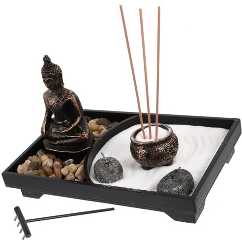 ULDIGI Buddha Kerzenhalter Für Zen-Garten-Dekoration Desktop-Statue Mit Weihrauchbrenner Haushaltsbedarf Für Home Office