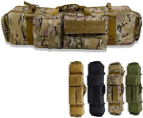 Gewehrtasche Taktische Waffentasche Waffenkoffer Für Langwaffen, Gewehrkoffer, Langwaffentasche/Futteral Mit Doppelfach & Aussentaschen, Military Airsoft Gewehr Fall Schutztasche,100Cm C